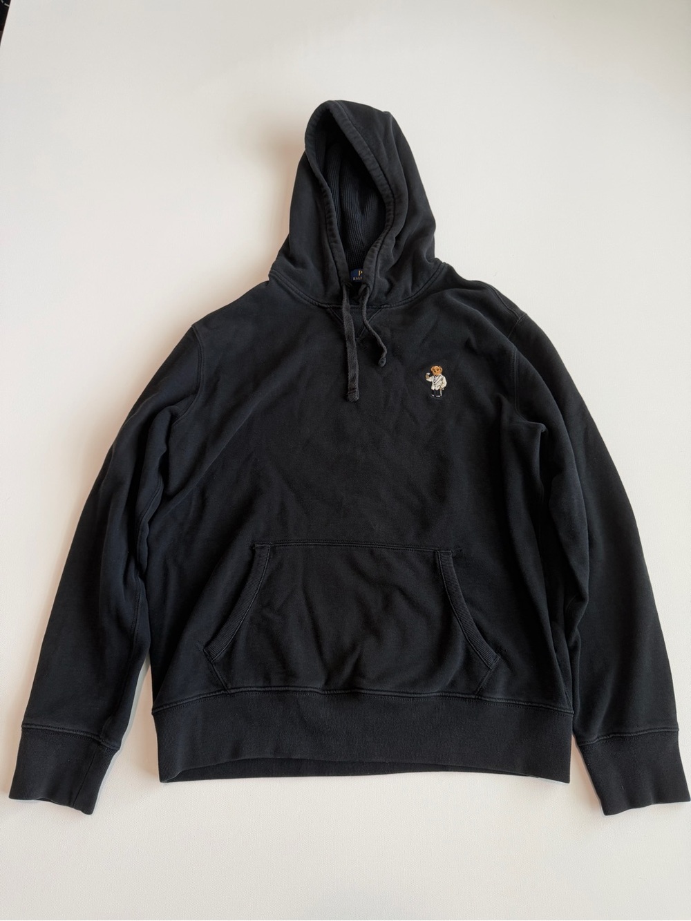 Polo Ralph Lauren Martini Tuxedo Bear Hoodie Black Size Large Pullover Bear